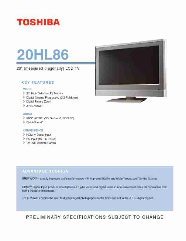 Toshiba Flat Panel Television 20HL86-page_pdf